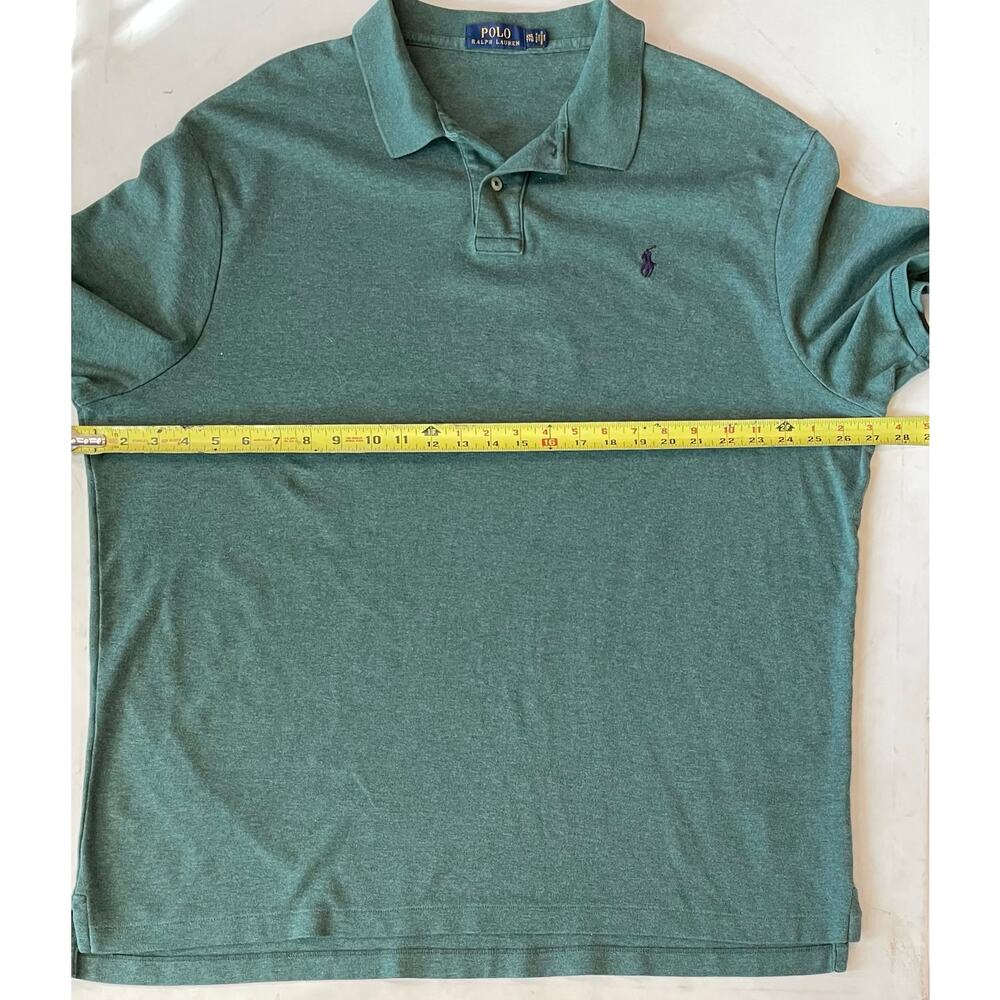 POLO Ralph Lauren Mens Polo Shirt XXL Sage Green Purple Pony Logo 100% Cotton - Picture 4 of 10